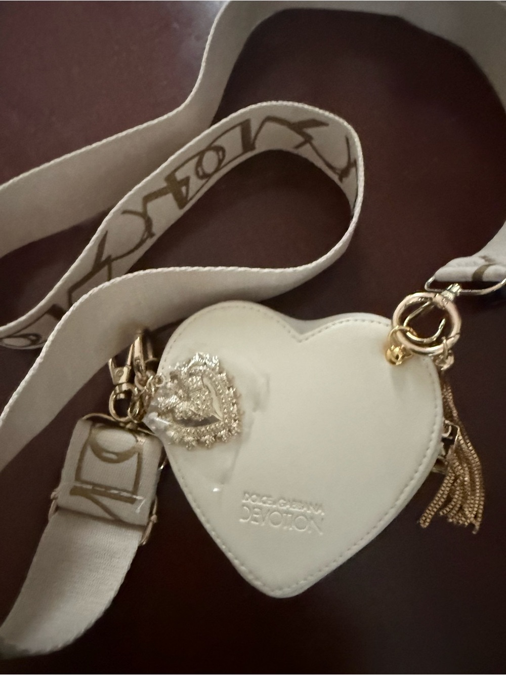 Dolce and Gabbana love converted to a  Heart Crossbody Bag with Gold Accents -